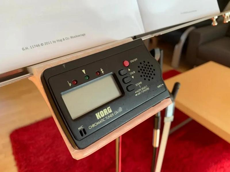 Tuner holder for music stand   