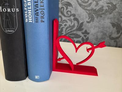 Heart with Arrow Bookend Minimalistic