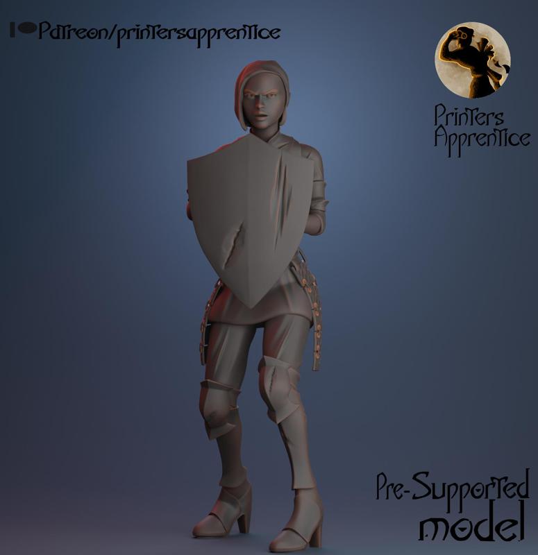 Shield Sister Defender |  Pre-supported mini | 30mm |