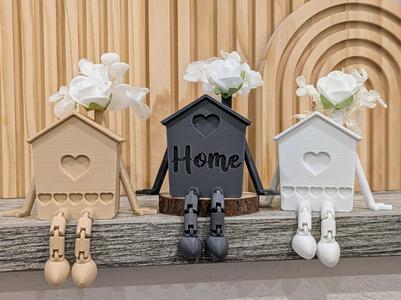 Cute Articulated House with Heart or Home