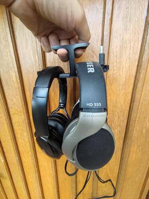 Double under desk headphone hanger