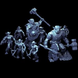 Orc Boss and Goblin Assassin/Miner War Band