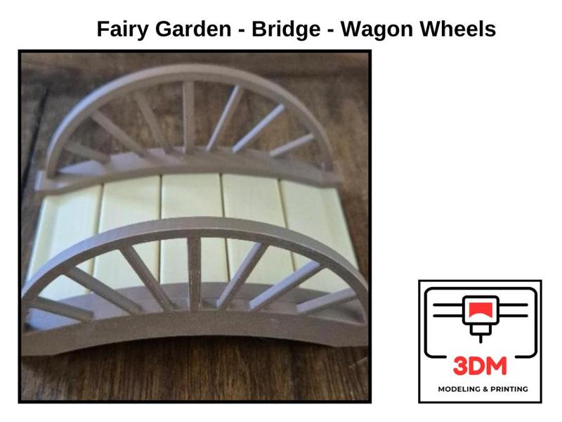 Miniature Bridge - Fairy Garden - Wagon Wheels 