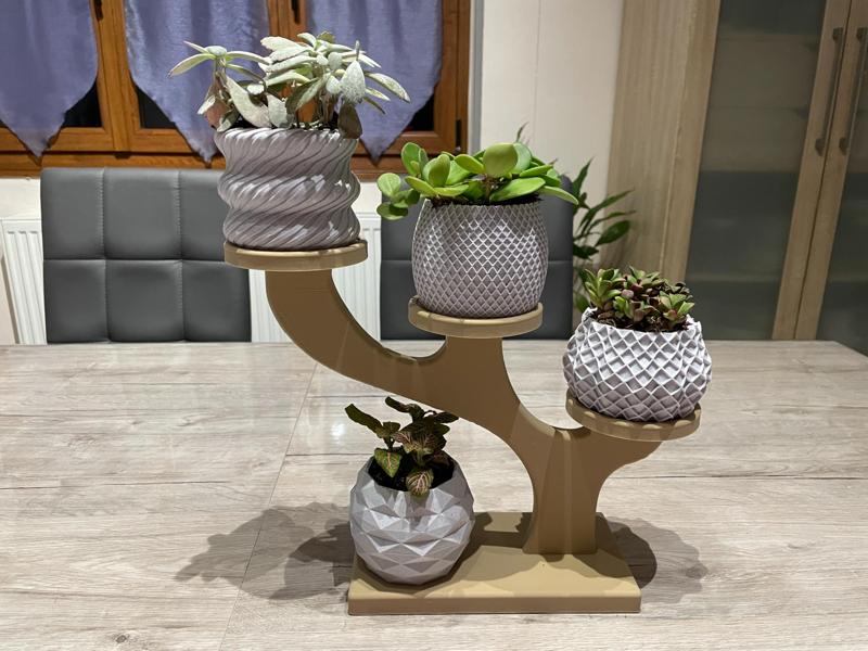 4-slot succulent pot display stand