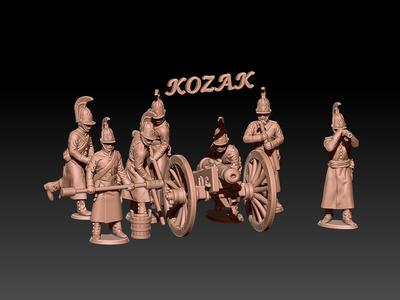 Napoleonic russian horse artillery in greatcoats 1812-14