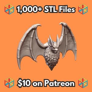 28mm Sci-Fi Arcane Bat with Feathery Wings for Dark Fantasy MineeForm FDM 3D Print STL File   