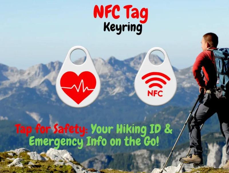Hiking Friend - NFC Tag Keyring - Emergency Info   