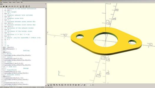 Exhaust gasket template OpenSCAD 139QMB