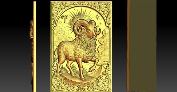 Capricorn Zodiac CNC Relief Model