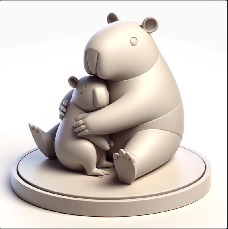Capybara Hug - 3D Printable Figurine