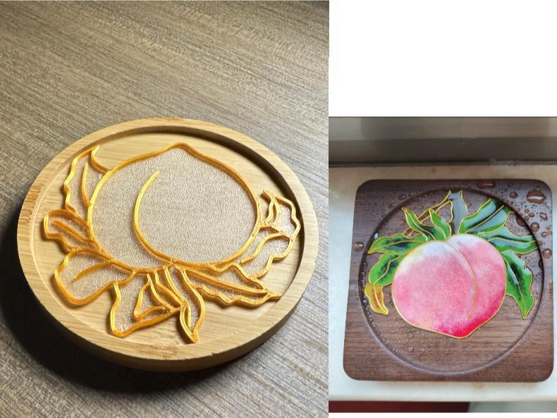 Cloisonné Coaster - Peaches and Plums All Over the World — "Peach" (Teacher's Day Exclusive)