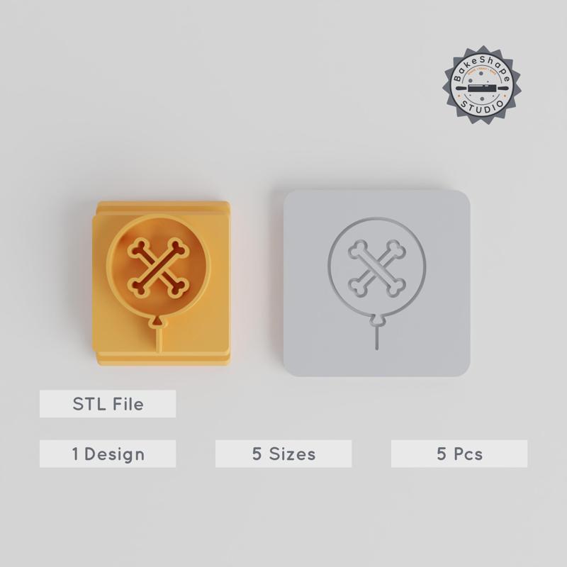Balloon Stamp Tile Set, 5 Size Motif, Perfect for Clay, Cookie & Fondant Decoration PRODUCT_3944