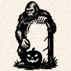 Sasquatch Tombstone Guardian Graveyard Wall Art Home Decor 