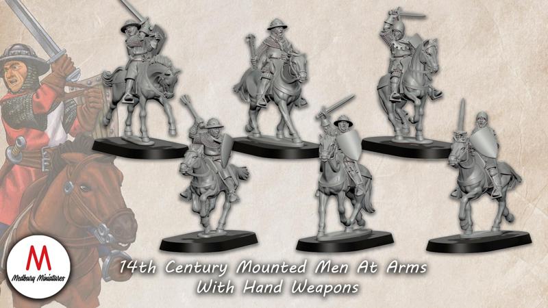 14th  Century Mounted Men At Arms With Hand Weapons