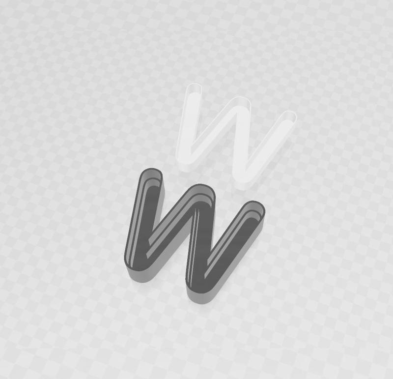 LED letter W body + cover