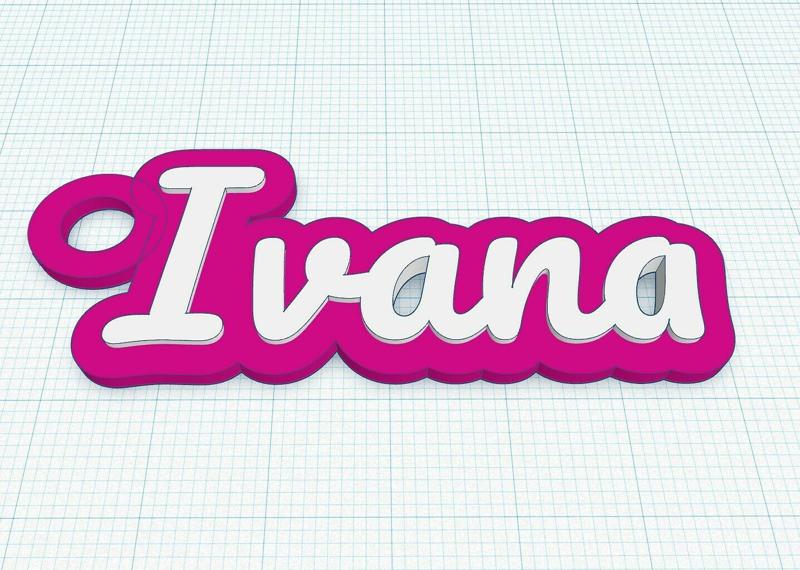 Fancy Keychain Name Tag - Ivana