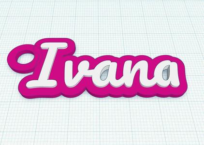 Fancy Keychain Name Tag - Ivana