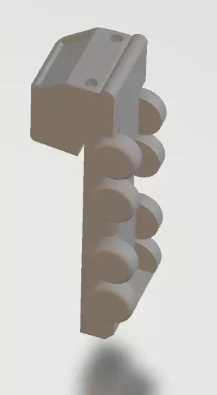 Truck door handle with four knobs