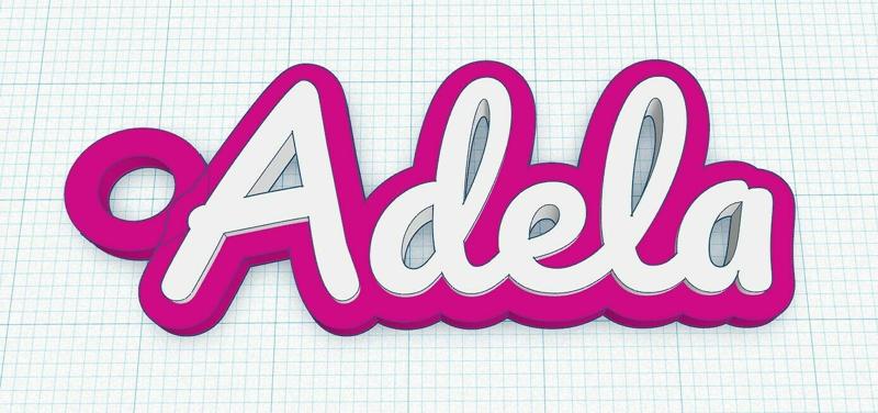 Fancy Keychain Name Tag - Adela