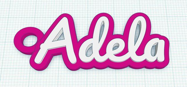 Fancy Keychain Name Tag - Adela