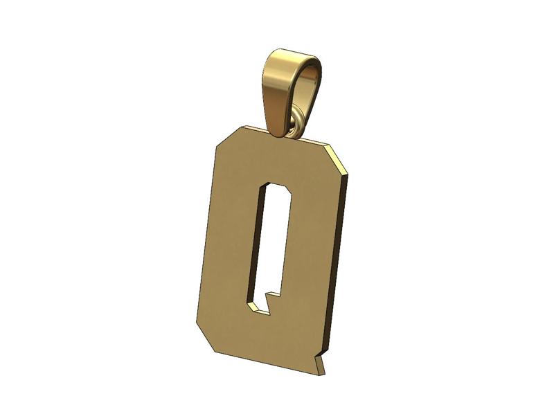 Q varsity letter sports letterman jersey pendant charm 3D print model