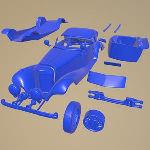 Mercedes Benz 500K Special Roadster 1936 printable car in separate parts