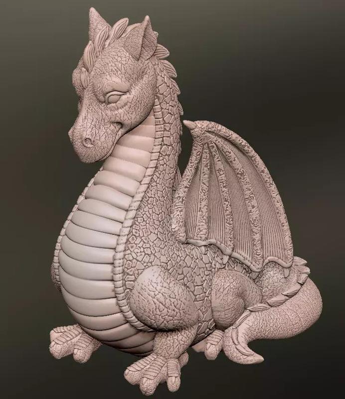 Grey Winged Dragon Garden Figure