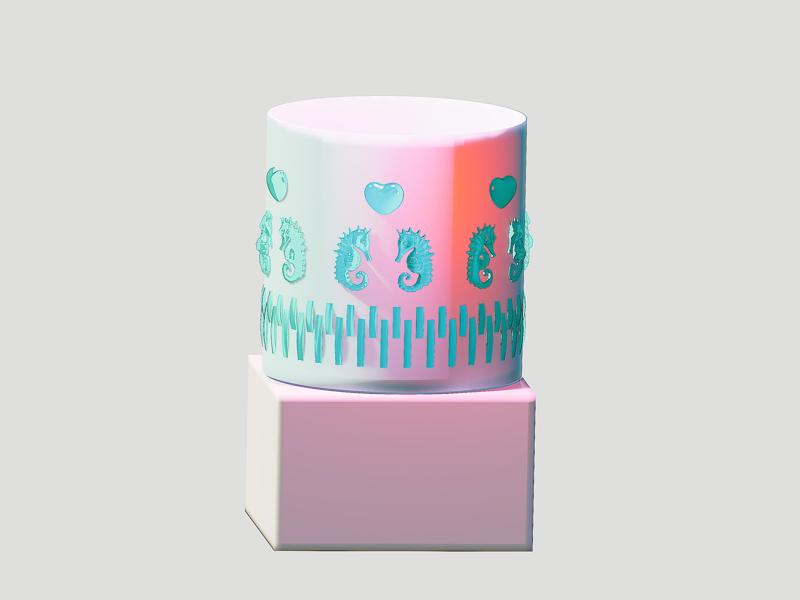 Sea horse San Valentines pot