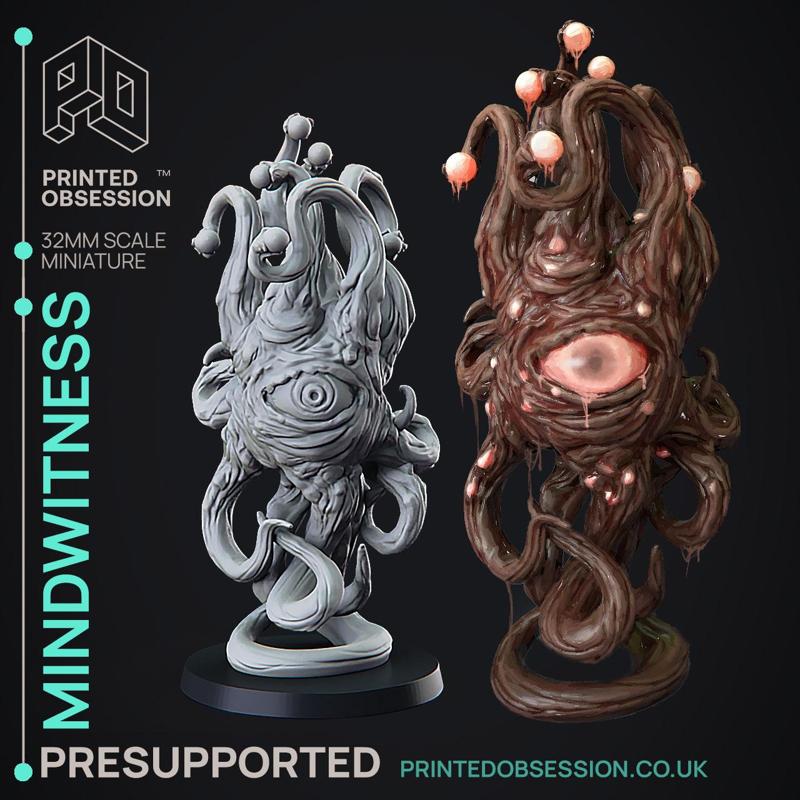 Mindwitness -  Monsters of the Multiverse - PRESUPPORTED - Illustrated and Stats - 32mm scale