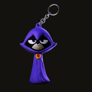 Raven from the Teen Titans in action key chain