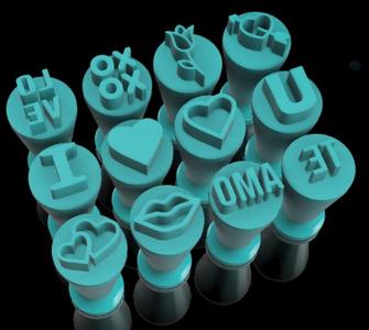 CANDY STAMPER / MARKER KIT VALENTINES, WEDDING, HEART, LOVE (MARCADOR DIA DOS NAMORADOS, CASAMENTO, AMOR)