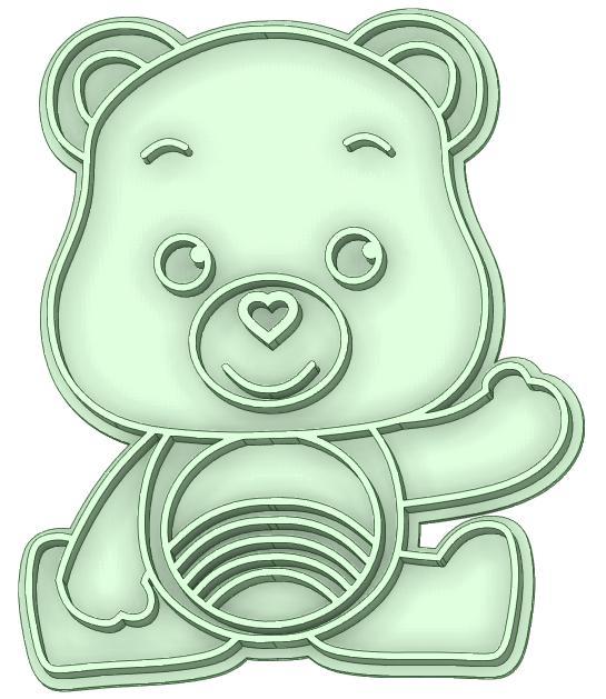 Cuddly bear 9 cookie cutter