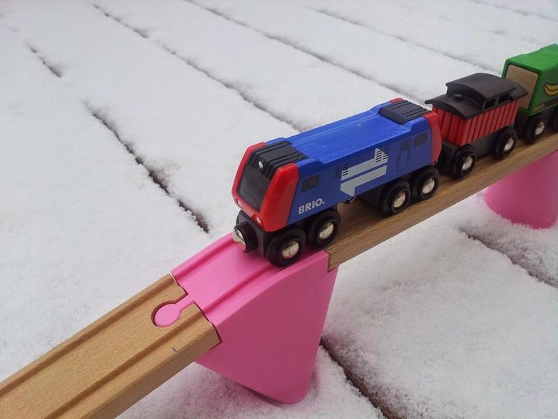 Wooden toy train bridge/ overpass (compatible with Brio, Ikea, Eichhorn, Bigjigs, Imaginarium etc.)