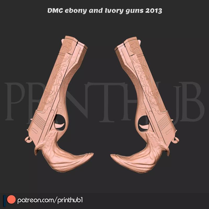 Devil May Cry Ebony  Ivory Pistols 2013 Edition Cosplay Prop