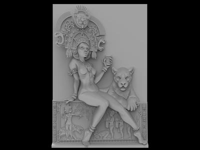 3D Model STL File for CNC Router/Laser & 3D Printer Aztec Woman