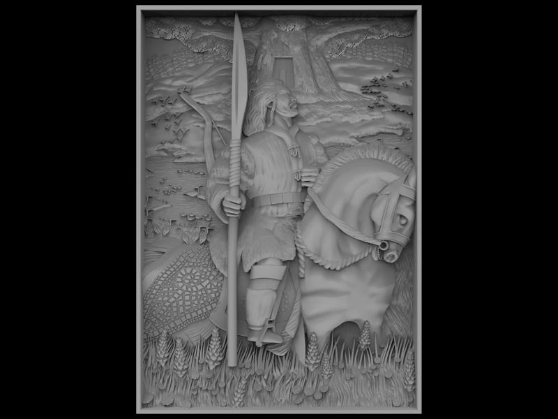 3D Model STL File for CNC Router/Laser & 3D Printer Ancient Warrior