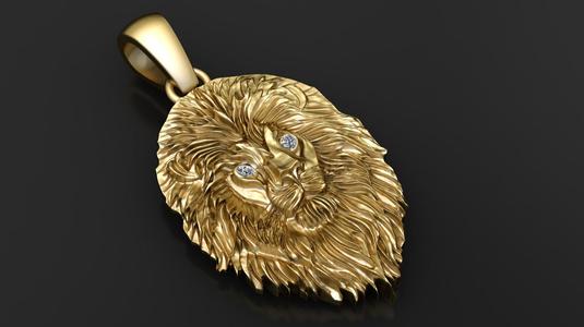 LION ANIMAL FACE PENDANT 3D PRINTABLE MODEL
