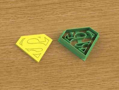 Superman cookies, sugar paste, polymer clay cutter