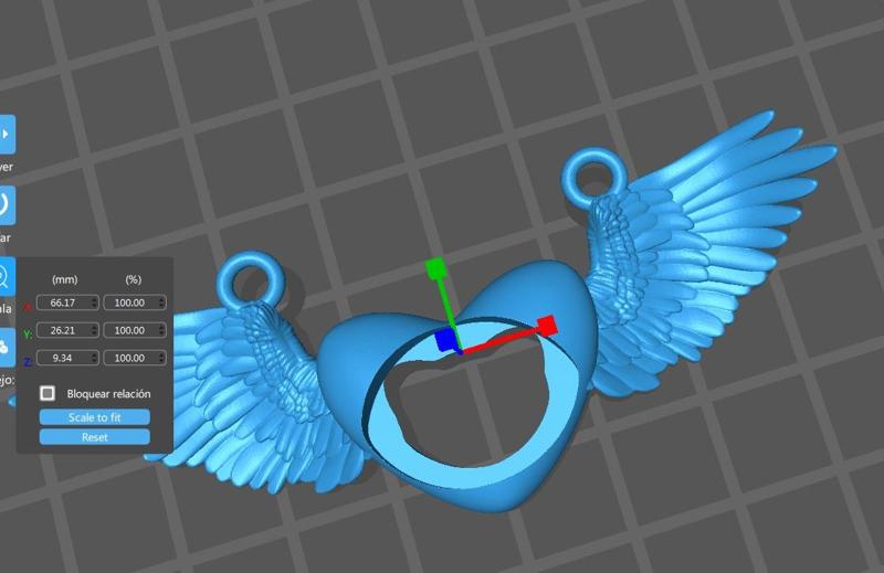 heart charm with wings