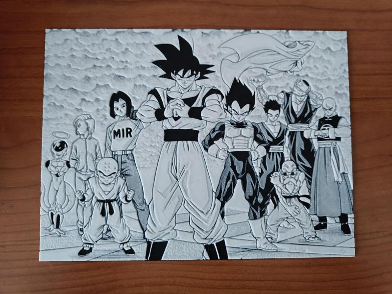Dragon Ball 3d Photo Print B&W