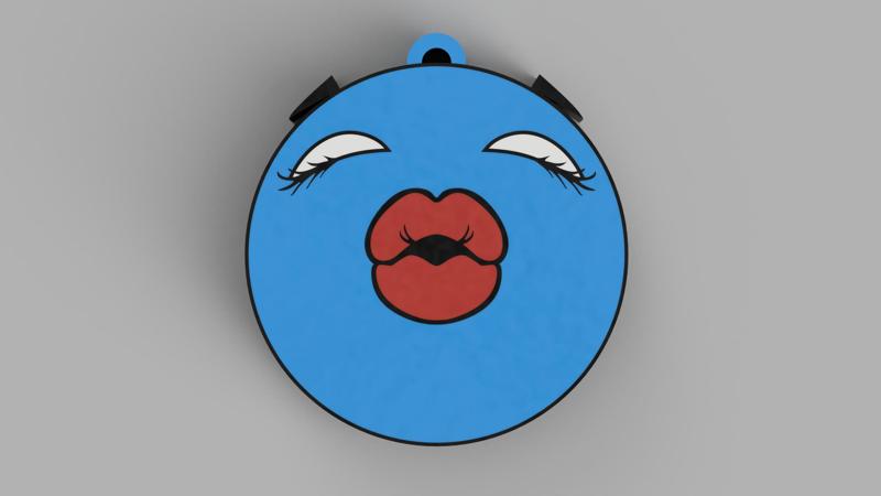 Blue Emoji - Muck - Keychain, Earring, Bagcharm