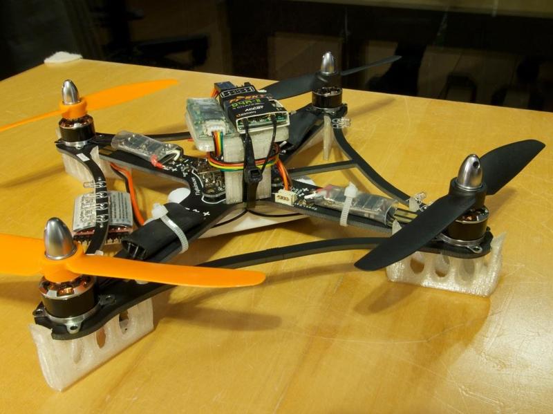 Landing feet for a NanoQuad quadcopter