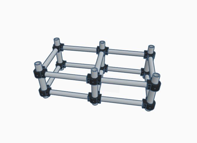 SHELVES WITH PVC PLUMBING PIPES DIAM32MM AND 40MM CONNECTOR IN L & T