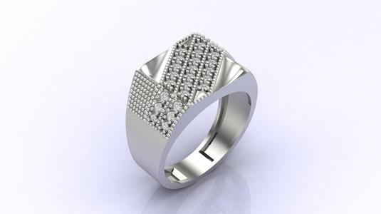 Gents Ring Print Ready STL 3DM Gents Rings Diamond Men Ring 3D print model