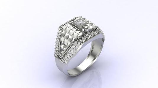 Gents Ring Print Ready STL 3DM Gents Rings Diamond Men Ring 3D print model