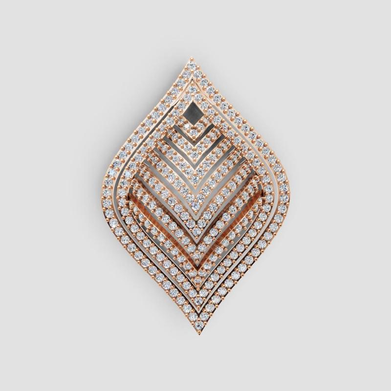 3D Cad jewelry design of Lady diamond Necklace with Gem stone