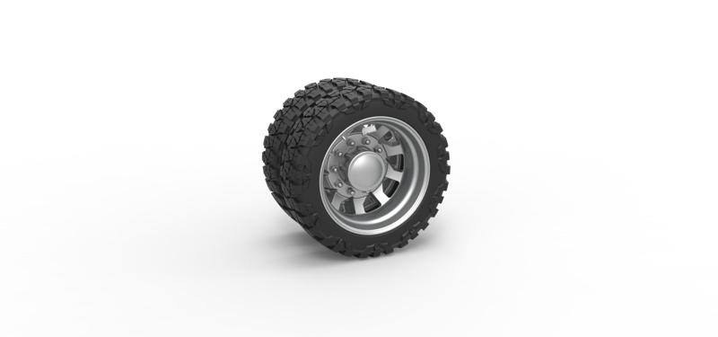 Diecast Rear semi wheel for pickup Version 18 Scale 1:25