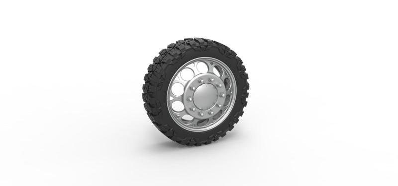 Diecast Front semi wheel for pickup Version 6 Scale 1:25