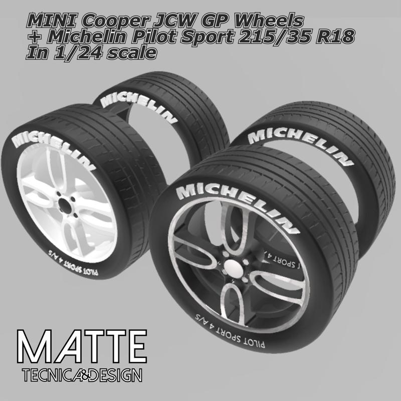 MINI Cooper John Cooper Works GP Wheel and Tire for 1/24 scale autos