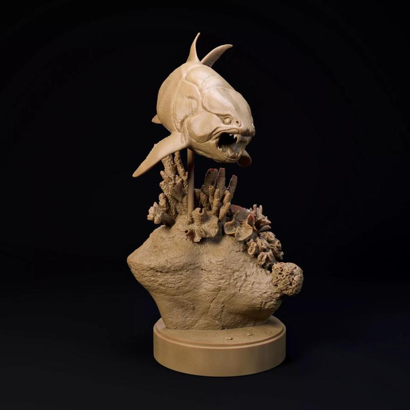 Dunkleosteus swimming 1-35 scale pre-supported prehistoric fish